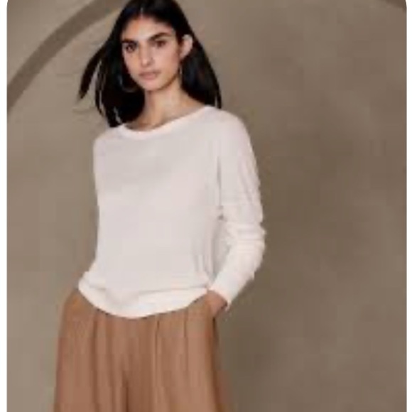 Banana Republic Cait Linen Blend Long Sleeve Top. White. XS. NWT. - Picture 13 of 14